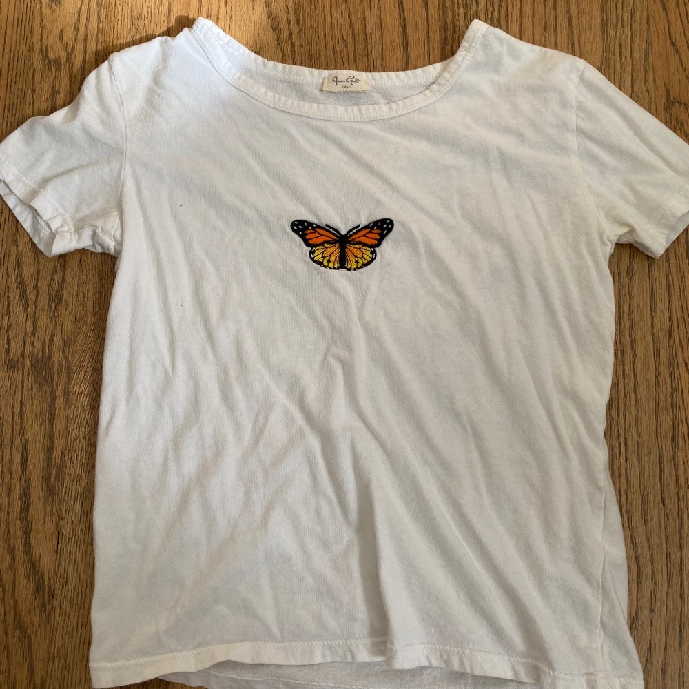 Brandy Melville butterfly white tee